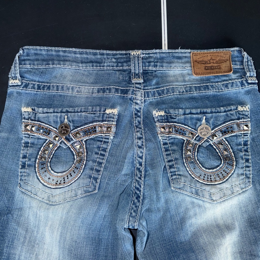 Big Star Women's Light Blue Boot Cut Jeans with Embroidery